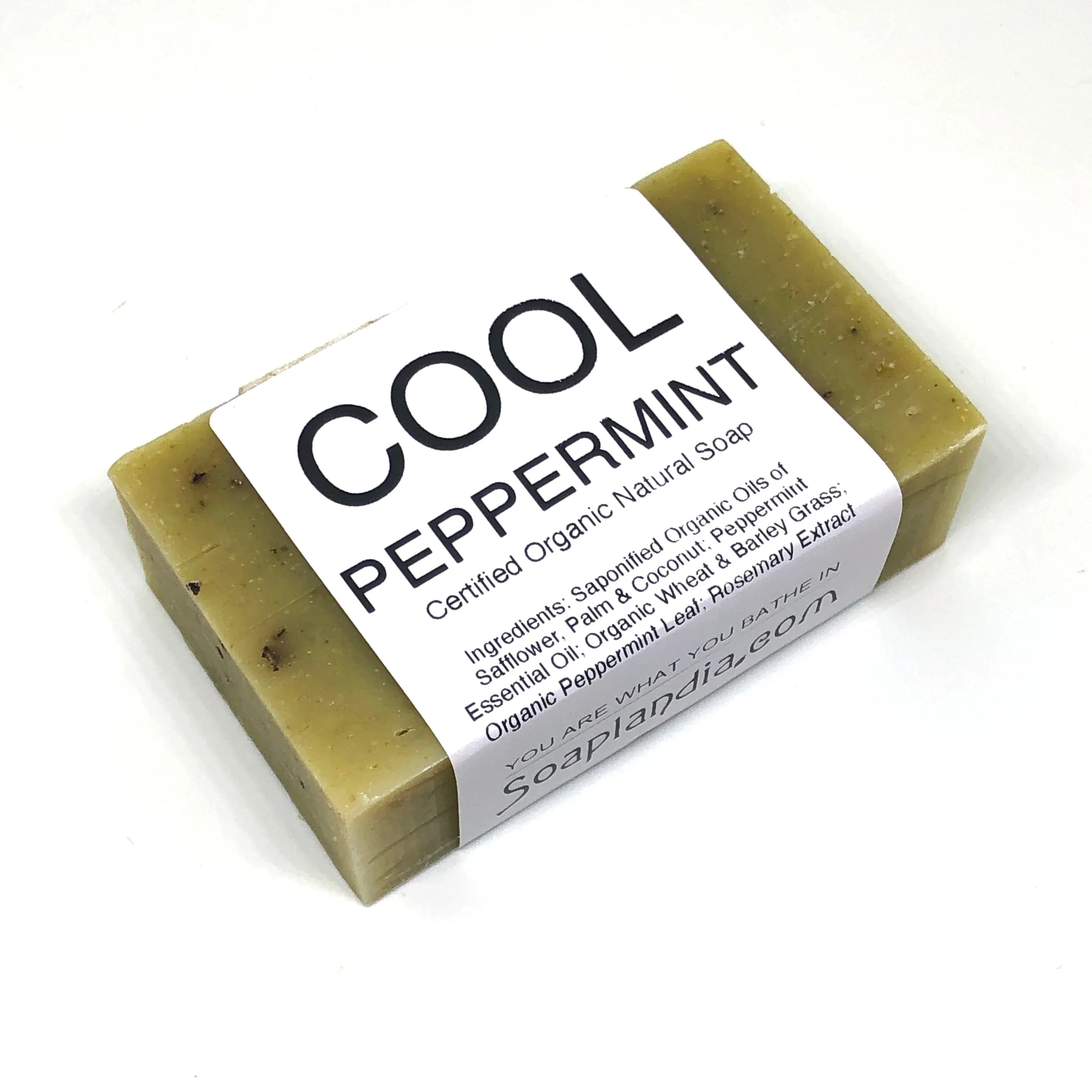 Soaplandia Soap Store Cool Peppermint Bar Soap, Certified Organic
