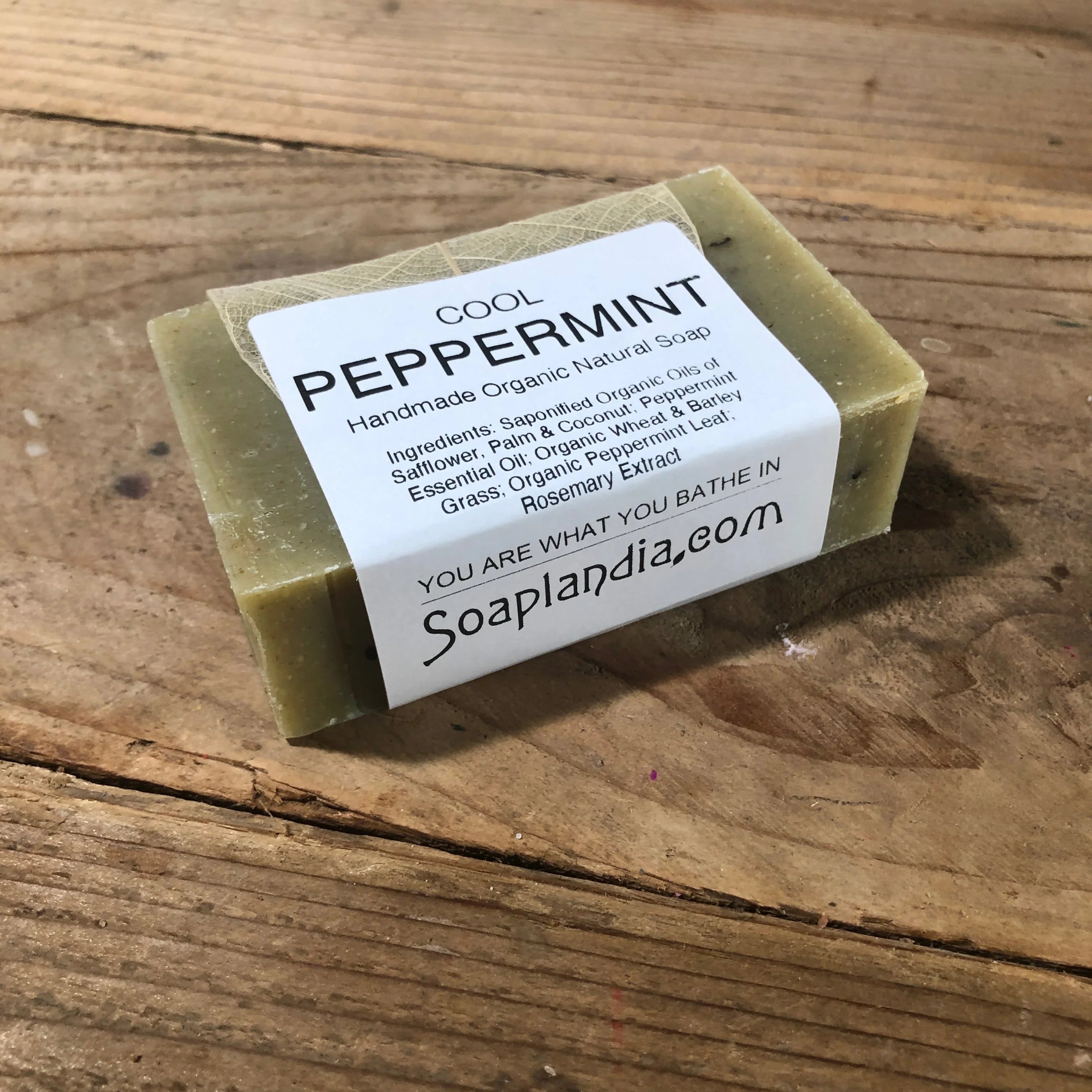 Soaplandia Soap Store Cool Peppermint Bar Soap, Certified Organic