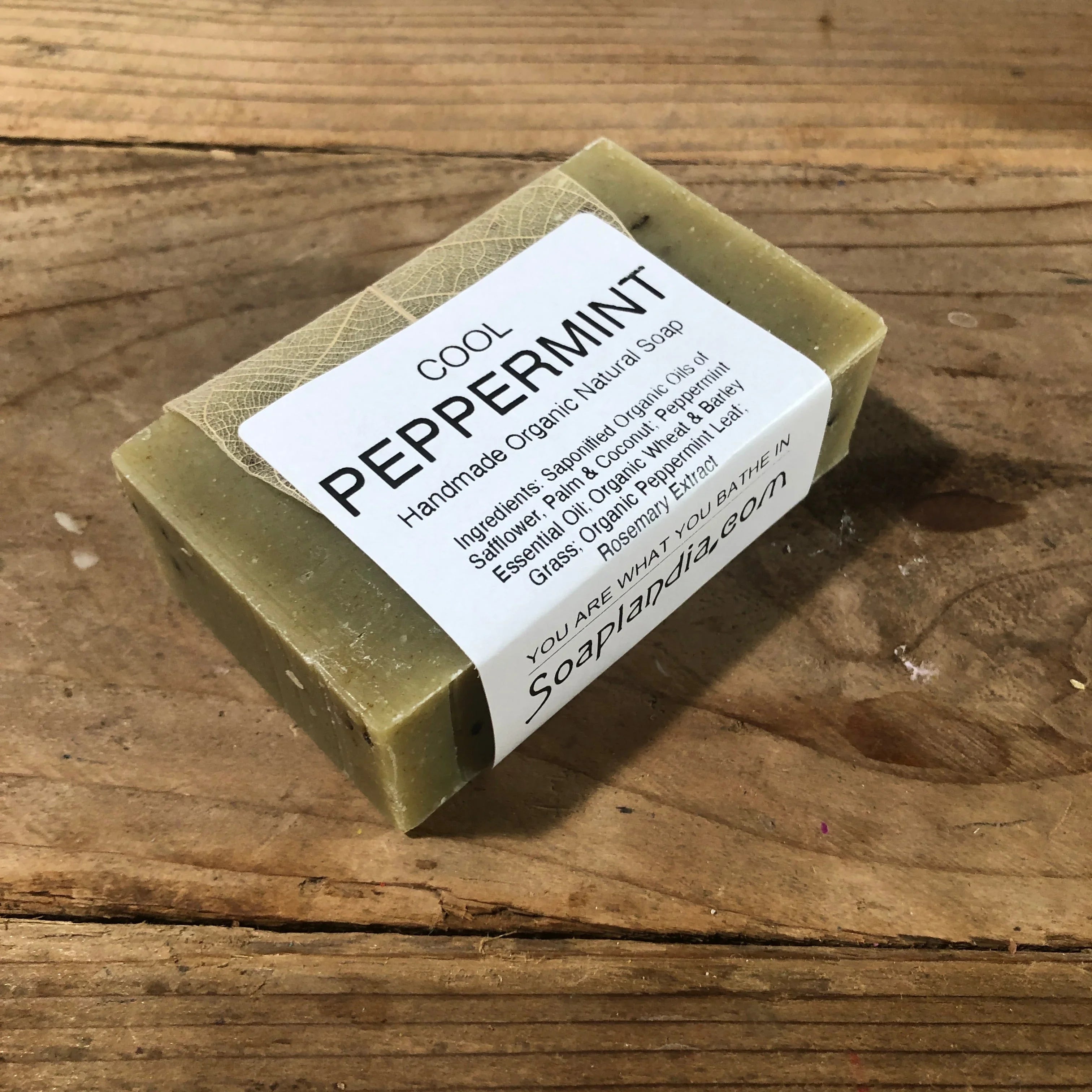 Soaplandia Soap Store Cool Peppermint Bar Soap, Certified Organic