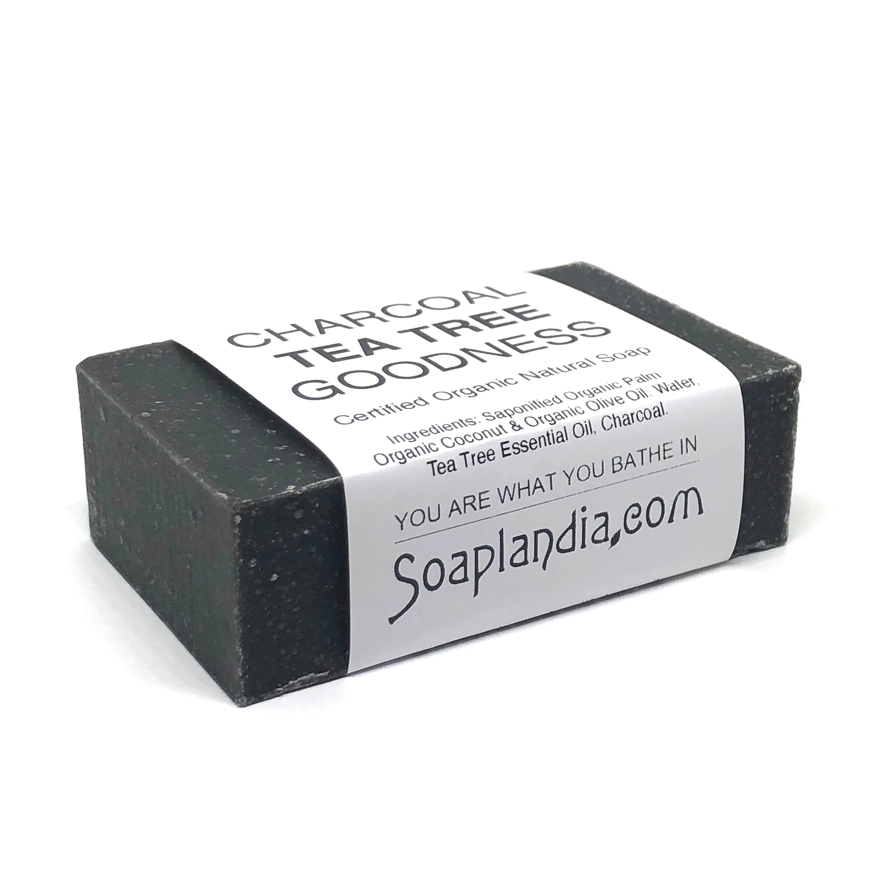 Soaplandia Charcoal Tea Tree Goodness Bar Soap, Certified Organic