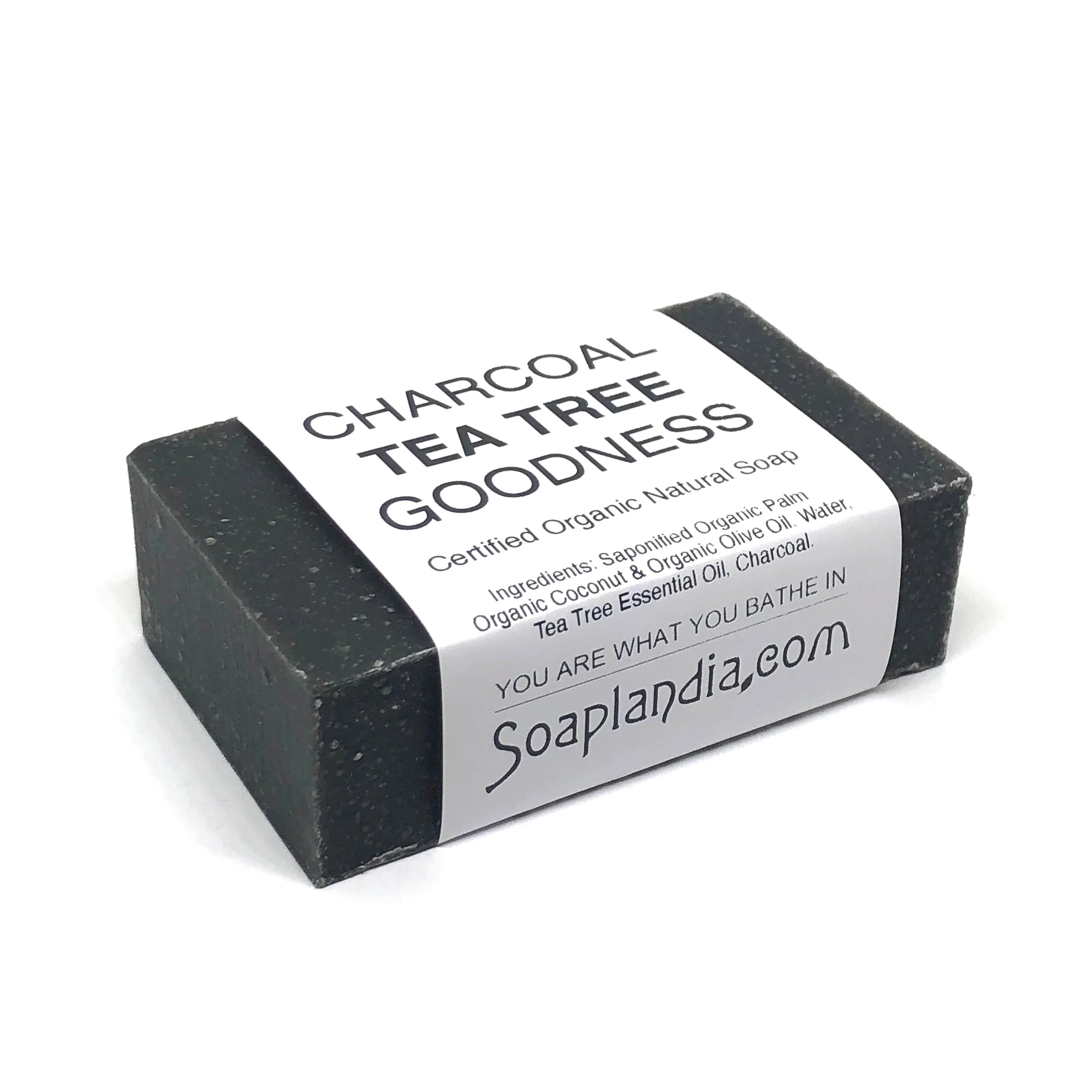Soaplandia Charcoal Tea Tree Goodness Bar Soap, Certified Organic
