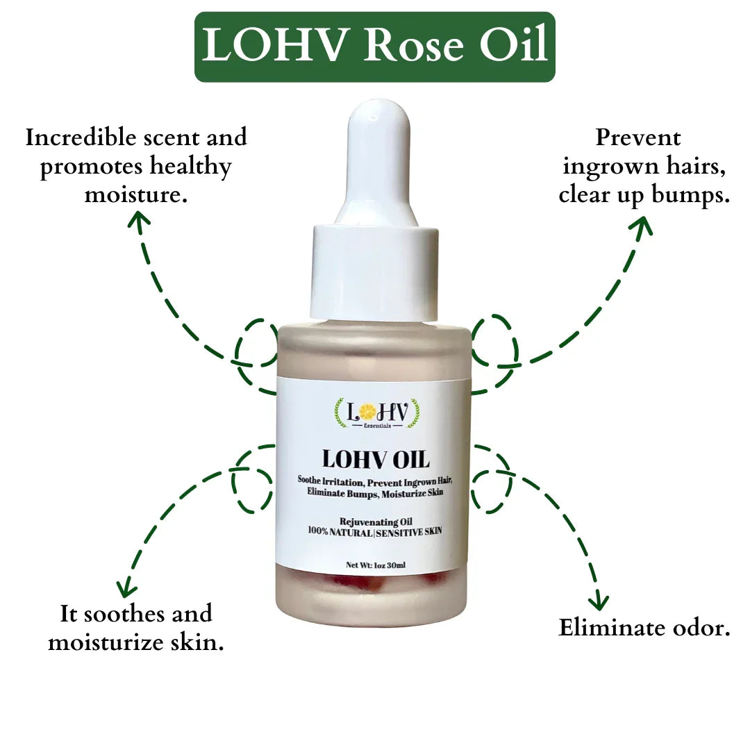 LOHV ESSENTIALS Multi-Purpose PREMIUM Rose Oil For Sensitive Skin
