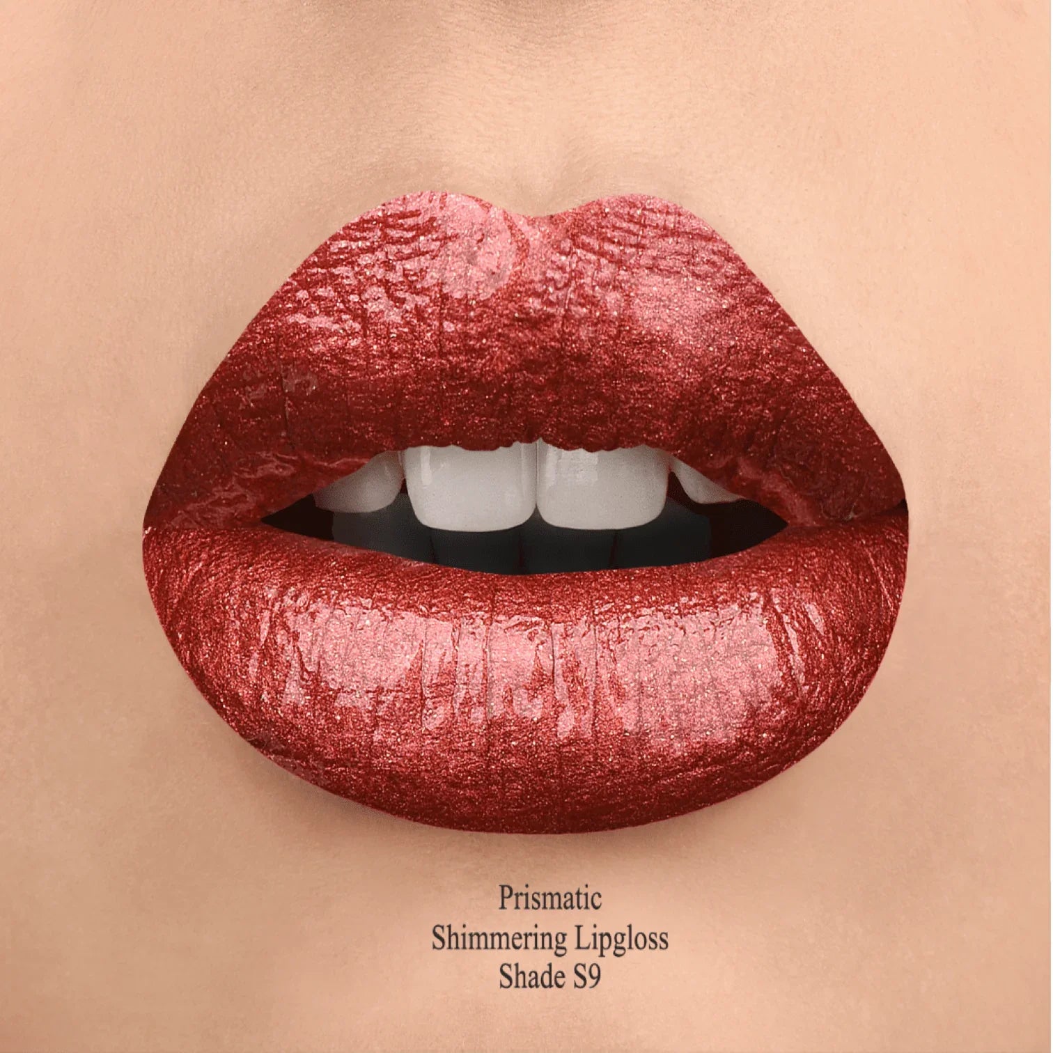 Sydoni SHADE S9 PRISMATIC SHIMMERING LIPGLOSS - Deep Red with Cool Silver Shimmer
