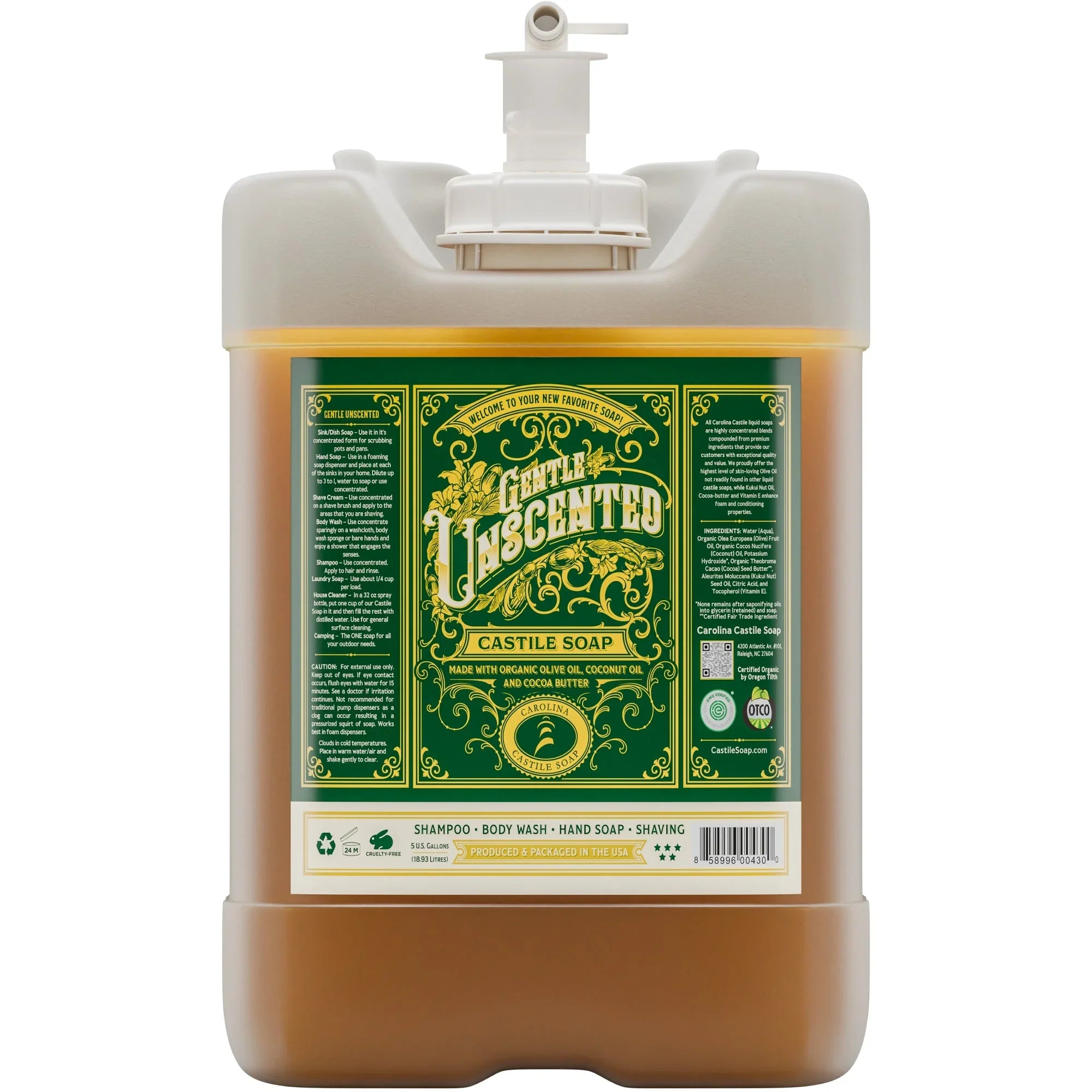Carolina Castile Soap Gentle Unscented Castile Soap