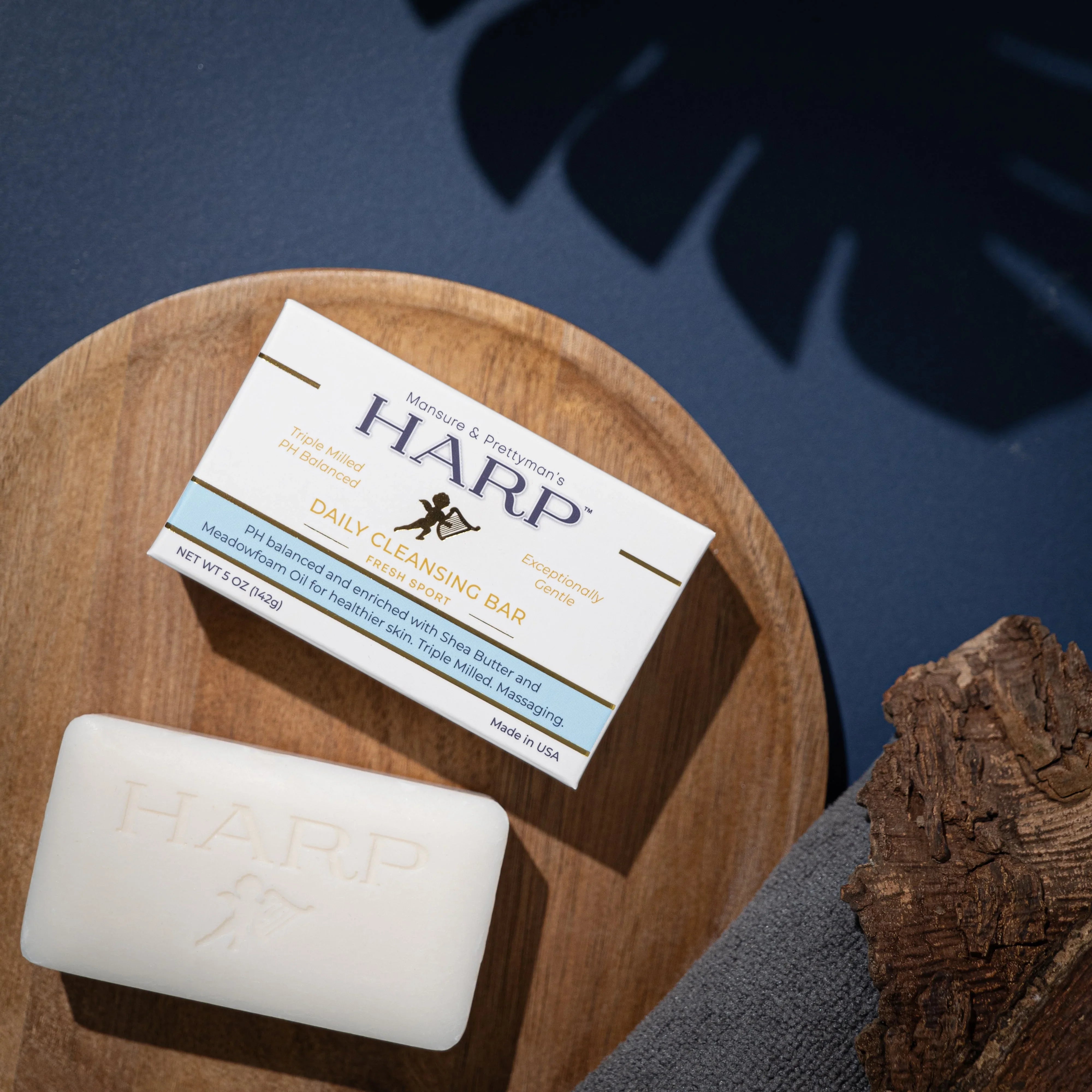 Mansure & Prettyman's HARP HARP® Fresh Sport Body Wash Bar – pH Balanced (5.0–6.0)