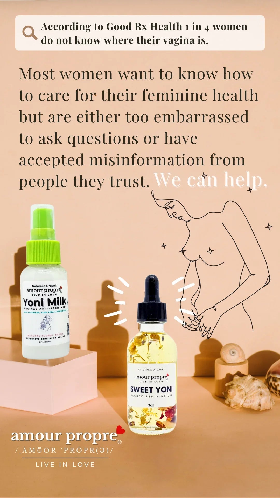 Amour Propre® Sweet Yoni - Sacred Feminine Oil | Daily Vulva Hydration
