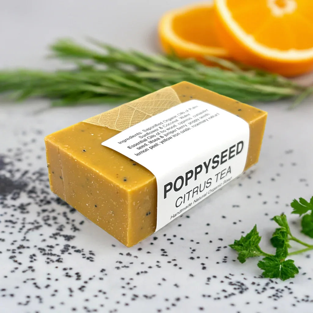 Soaplandia Citrus Poppyseed Bar Soap, Organic
