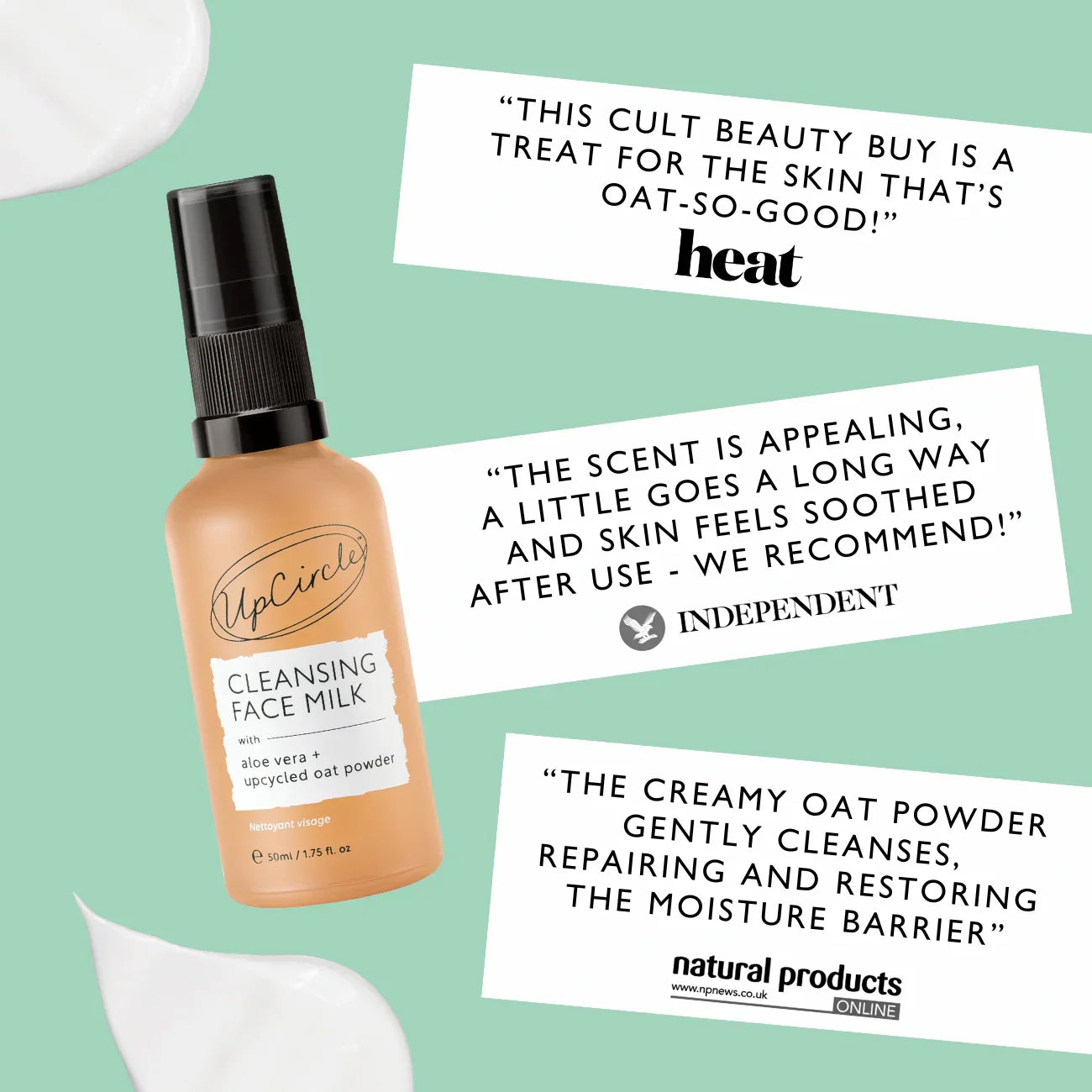UpCircle Cleansing Face Milk with Oat Powder - Travel Size
