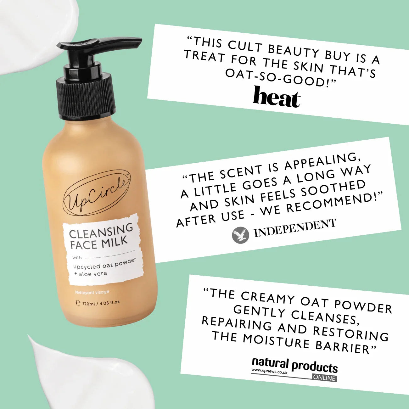 UpCircle Cleansing Face Milk with Oat Powder + Aloe Vera