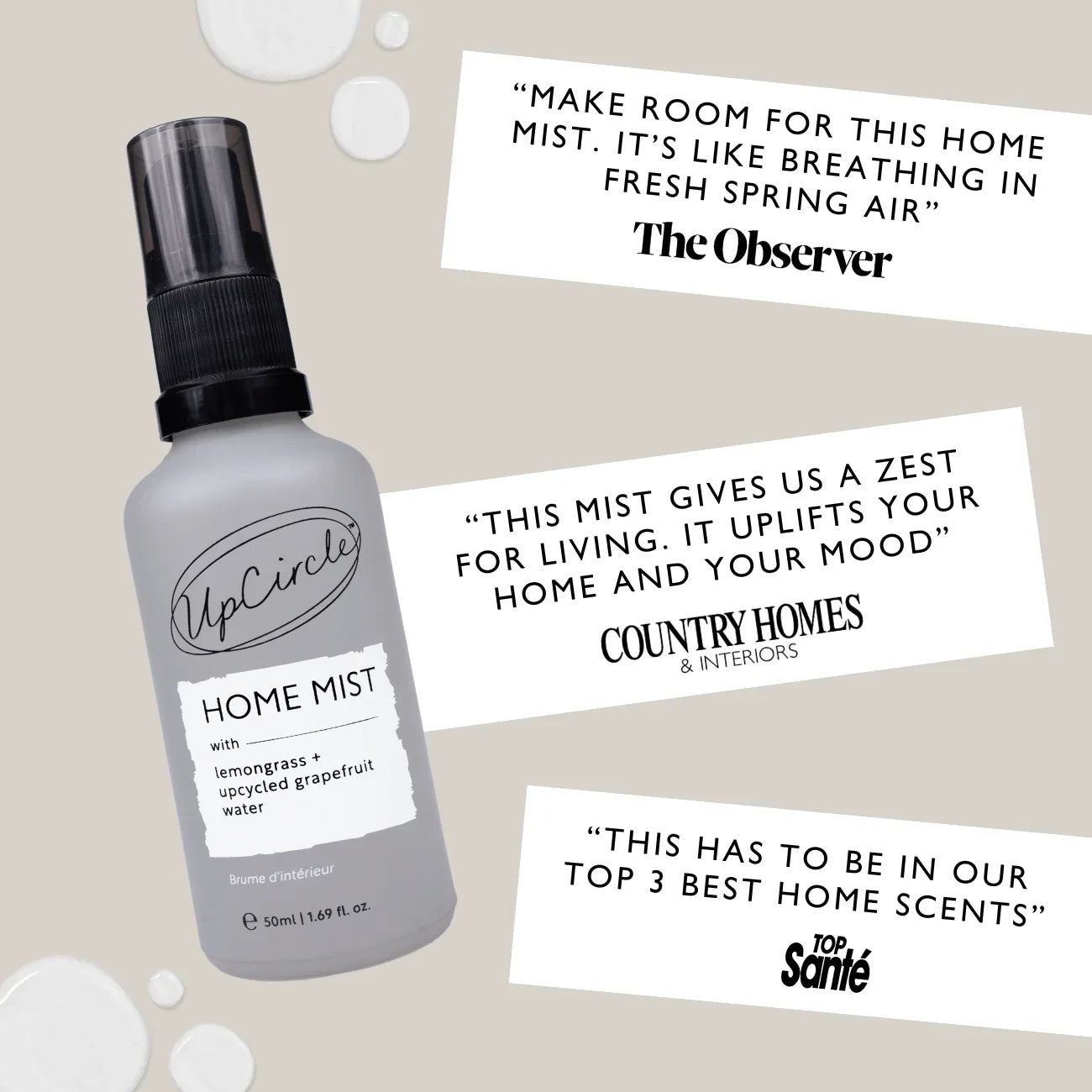 UpCircle Home Mist with Lemongrass + Grapefruit