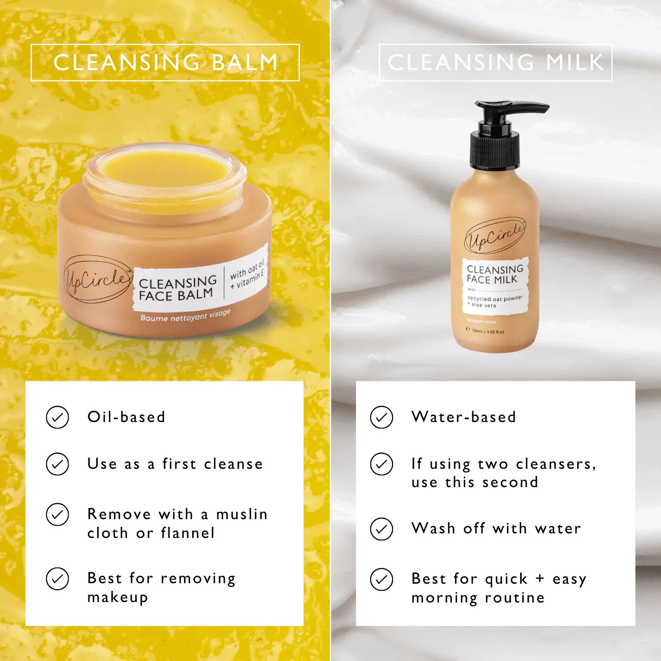 UpCircle Cleansing Face Milk with Oat Powder + Aloe Vera
