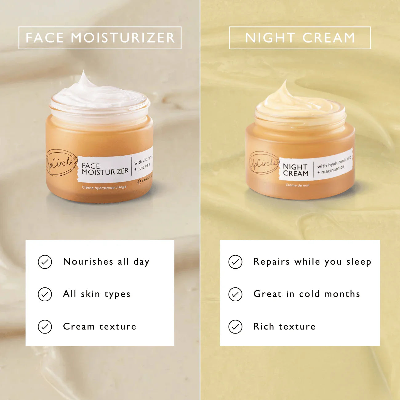 UpCircle Night Cream with Hyaluronic Acid + Niacinamide - Travel Size