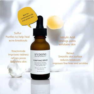 Sydoni PURIFYING SERUM with Niacinamide & Retinol | Refine, Clarify & Smooth 30 ml/ 1fl. oz.