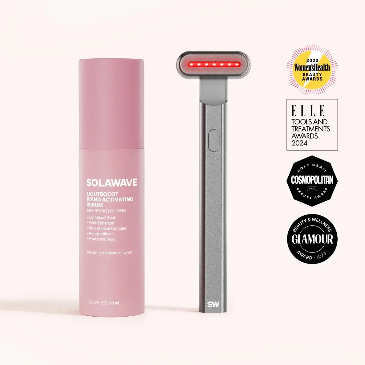Solawave 4-in-1 Red Light Therapy Wand & Activating Serum Kit