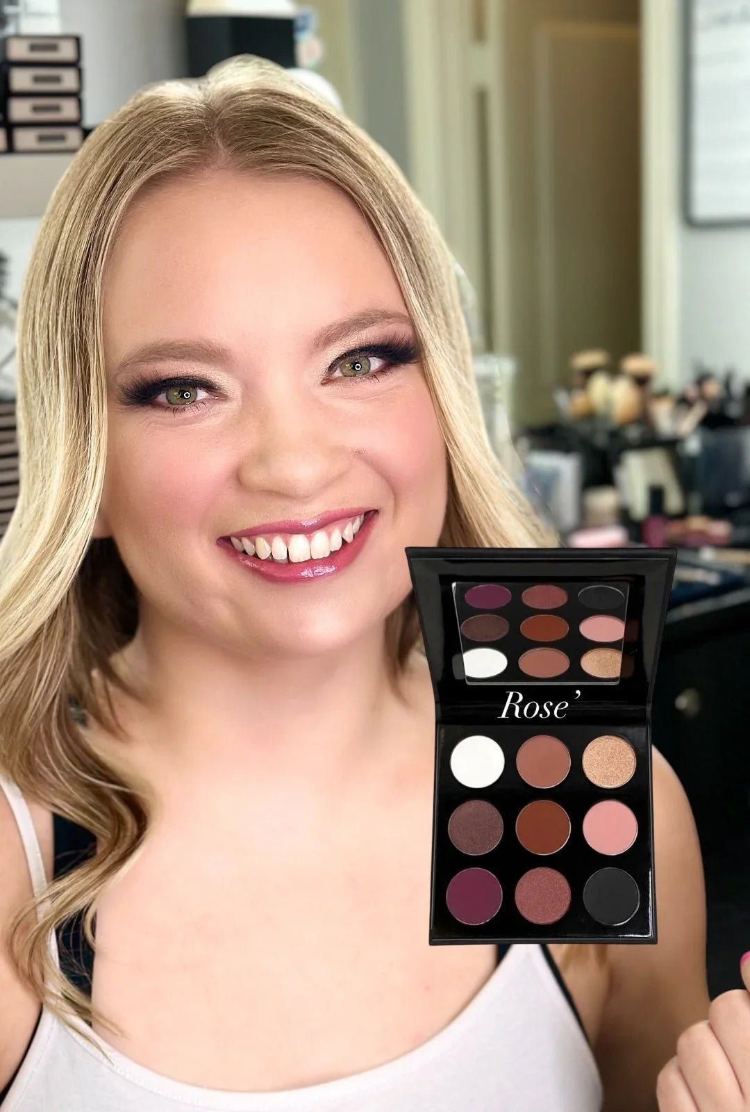 Sydoni ROSE' EYESHADOW PALETTE | Pink & Burgundy Matte Shades with Shimmer Highlights