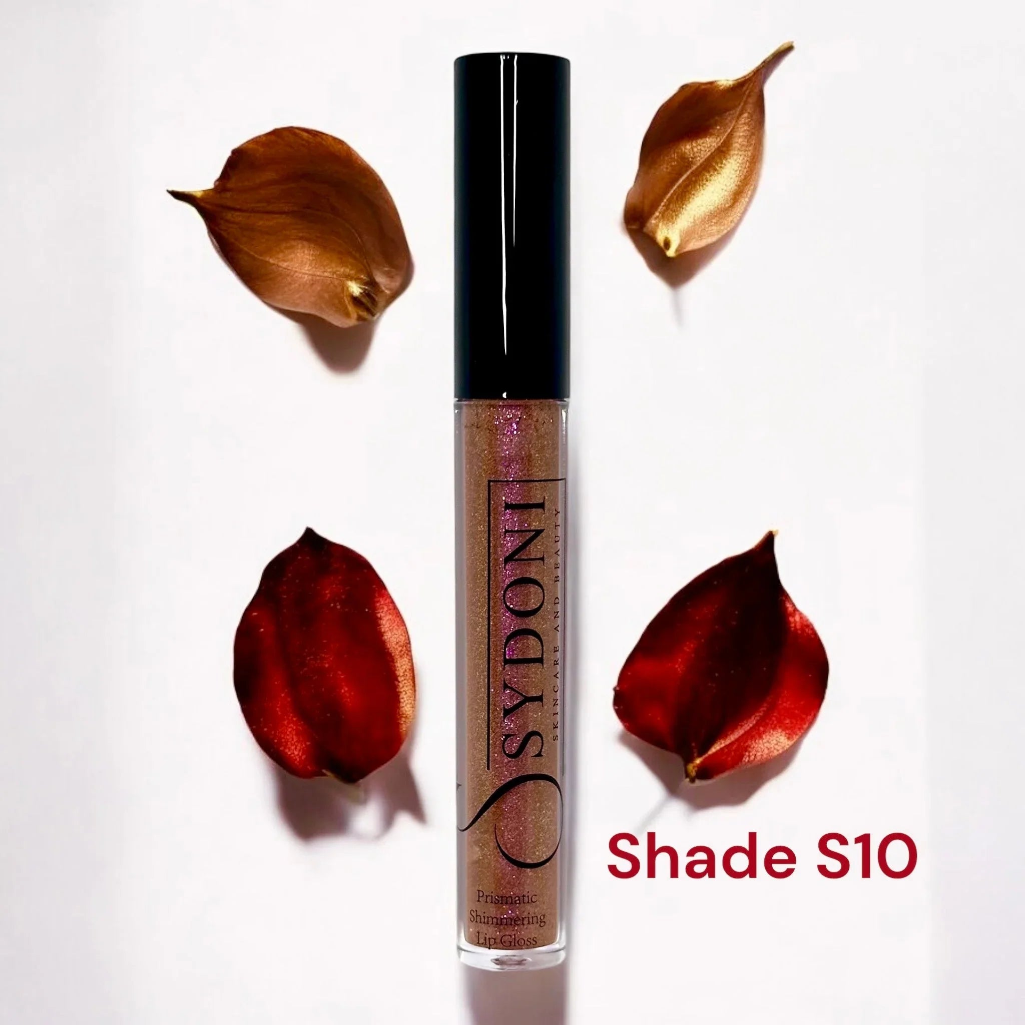 Sydoni SHADE S10 PRISMATIC SHIMMERING LIPGLOSS - Warm Brown with Gold and Pink Shimmer