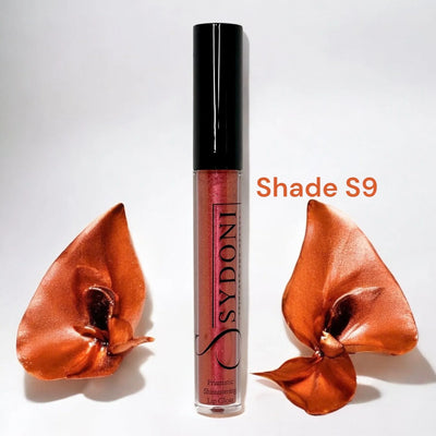 Sydoni SHADE S9 PRISMATIC SHIMMERING LIPGLOSS - Deep Red with Cool Silver Shimmer - Image 1
