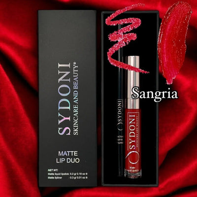Sydoni SANGRIA (Bold Red) Matte Lip Duo-Sangria Liquid Lipstick with Tamale Lip Pencil - Image 1