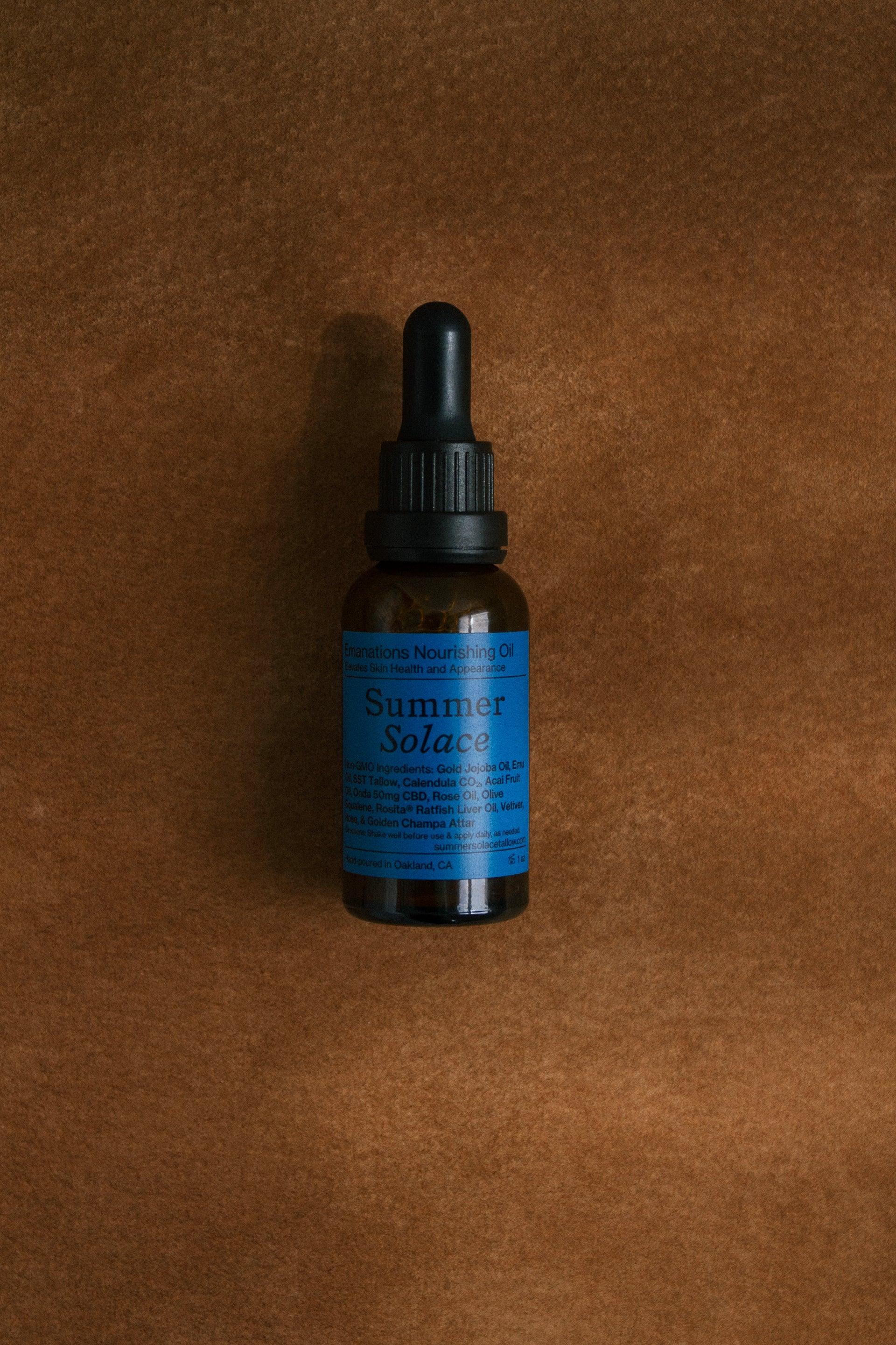 Summer Solace Tallow Emanations Profound Face Oil – Deeply Nourishing Tallow, Emu Oil, Champa, Tuberose & White Ginger Lily