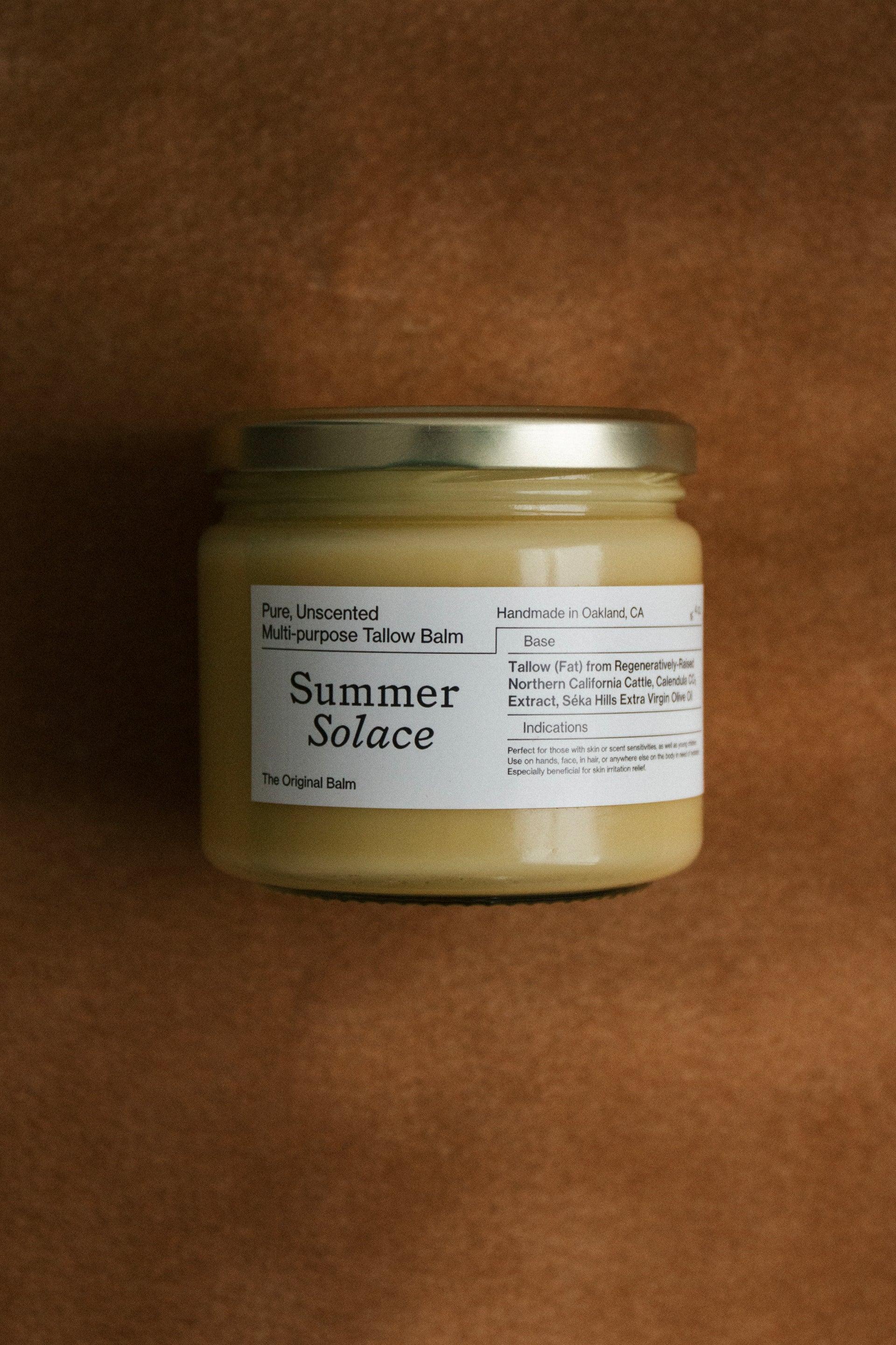 Summer Solace Tallow Pure Unscented – Family Size Tallow Balm | 11.5 oz