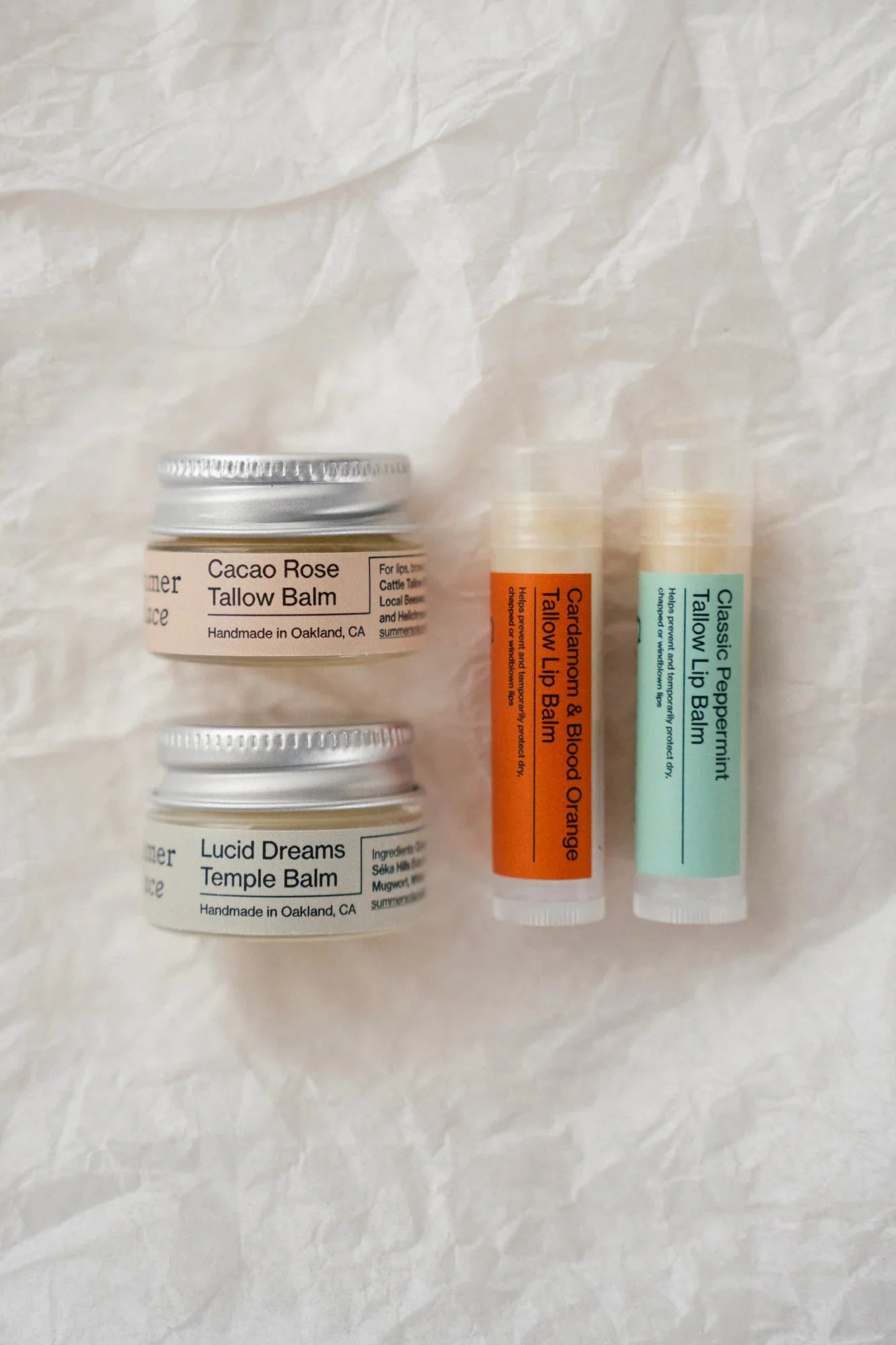 Summer Solace Tallow Lip & Temple Balm Set – Compact, Nourishing, Travel-Ready