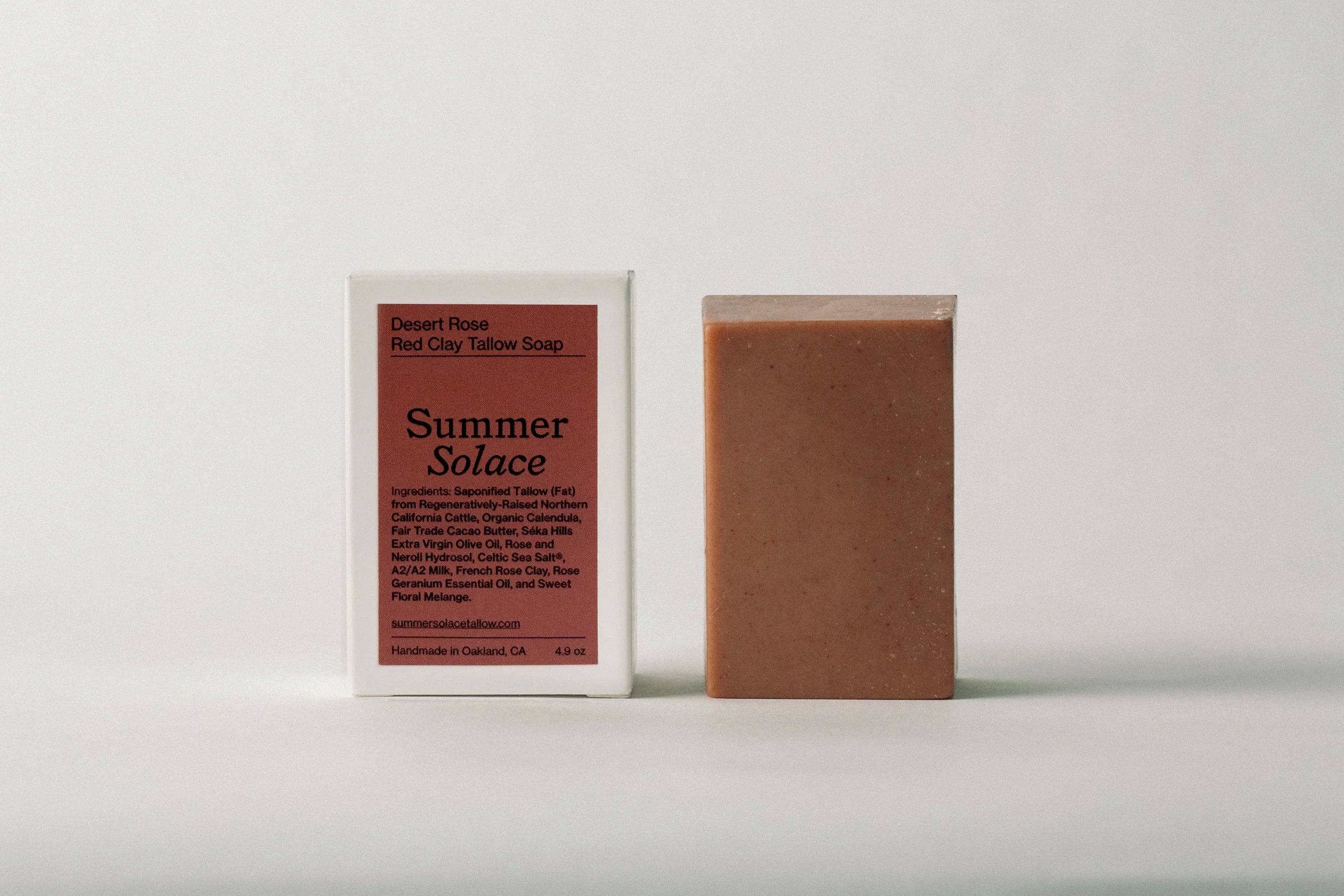 Summer Solace Tallow Desert Rose – Red Clay Bar Soap | Floral & Cacao Butter Infused