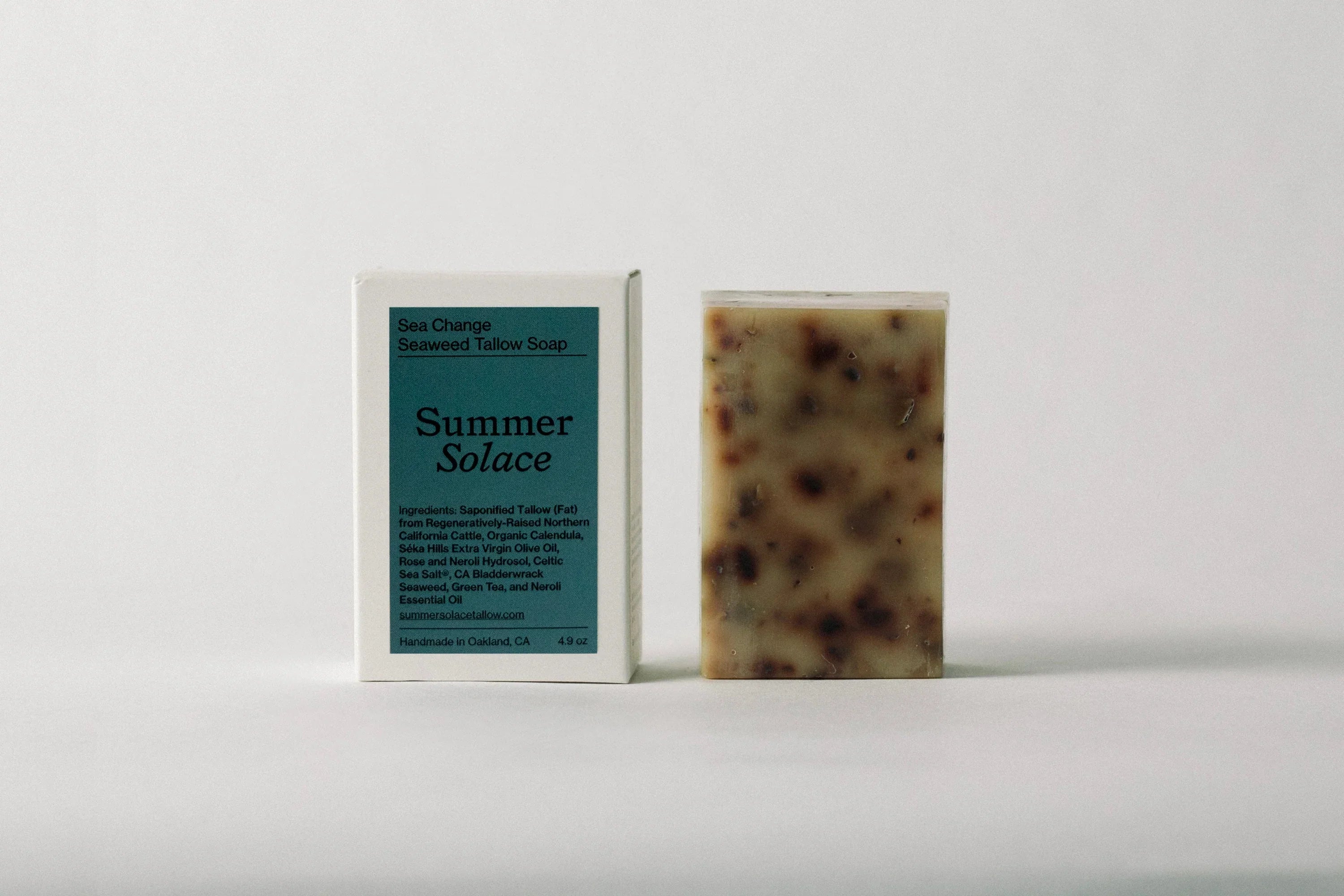 Summer Solace Tallow Sea Change Seaweed Bar – Neroli & Bladderwrack for Mineral-Rich Cleansing