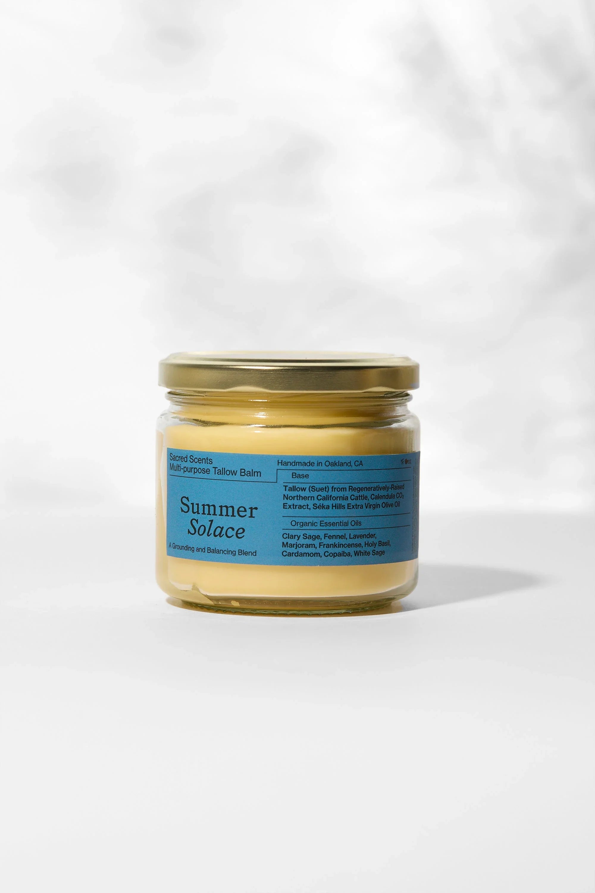 Summer Solace Tallow Sacred Scents Spiritual Balm – Clary Sage, Fennel & Tulsi Holy Basil