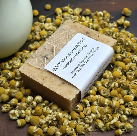 Soaplandia Goat Milk & Olive Oil Bar Soap with Chamomile, Unscented