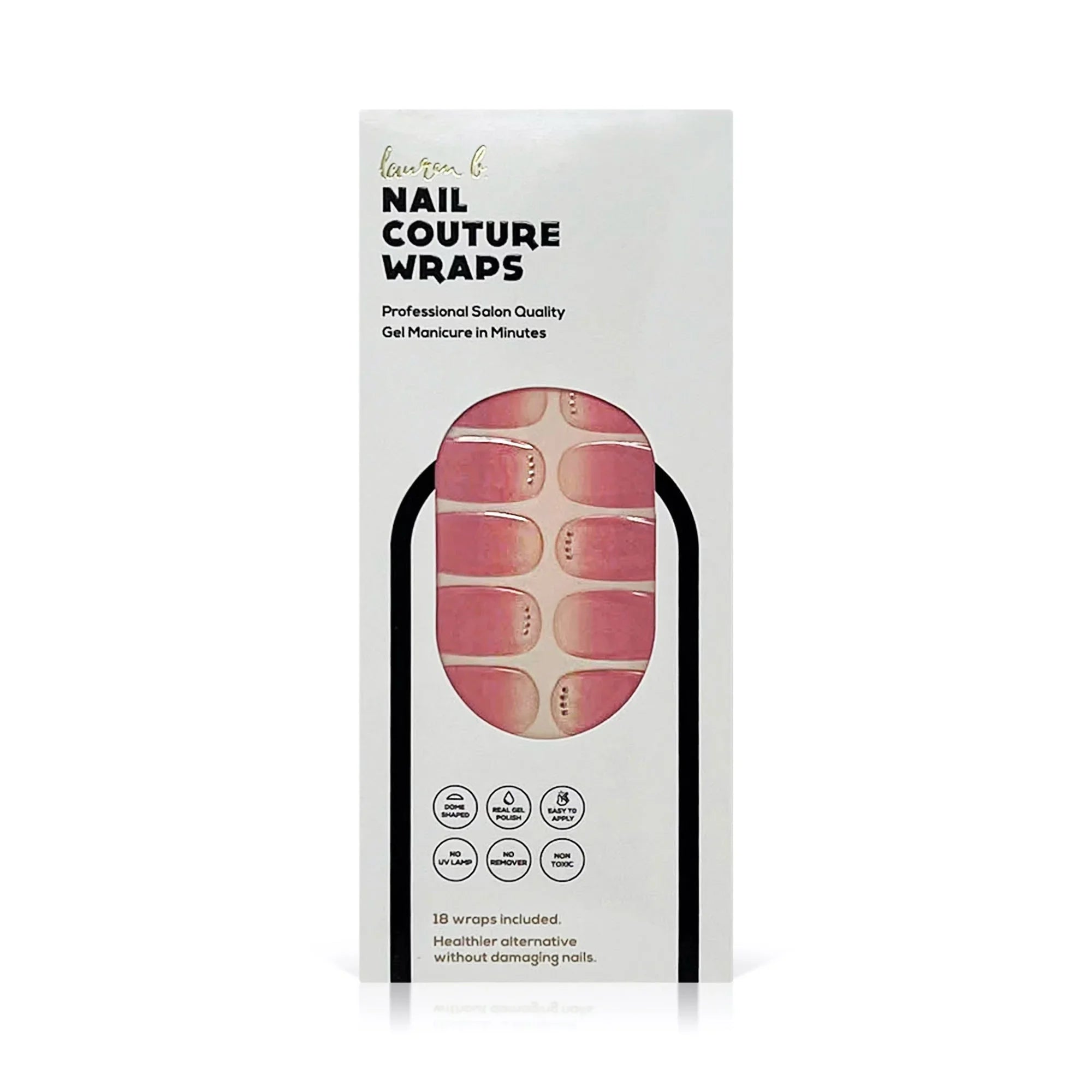 laurenbbeauty Soft Pink Gradient Embellished Gel Nail Wrap