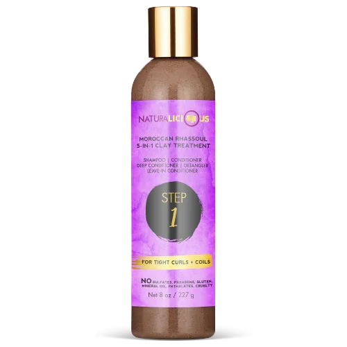 Naturalicious Step 1: Moroccan Rhassoul 5-in-1 Clay Treatment (For Tight Curls)