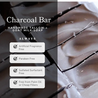 Pretty farm girl Clarifying Charcoal Bar Handmade Tallow and Goat Milk Soap Bar - Image 4