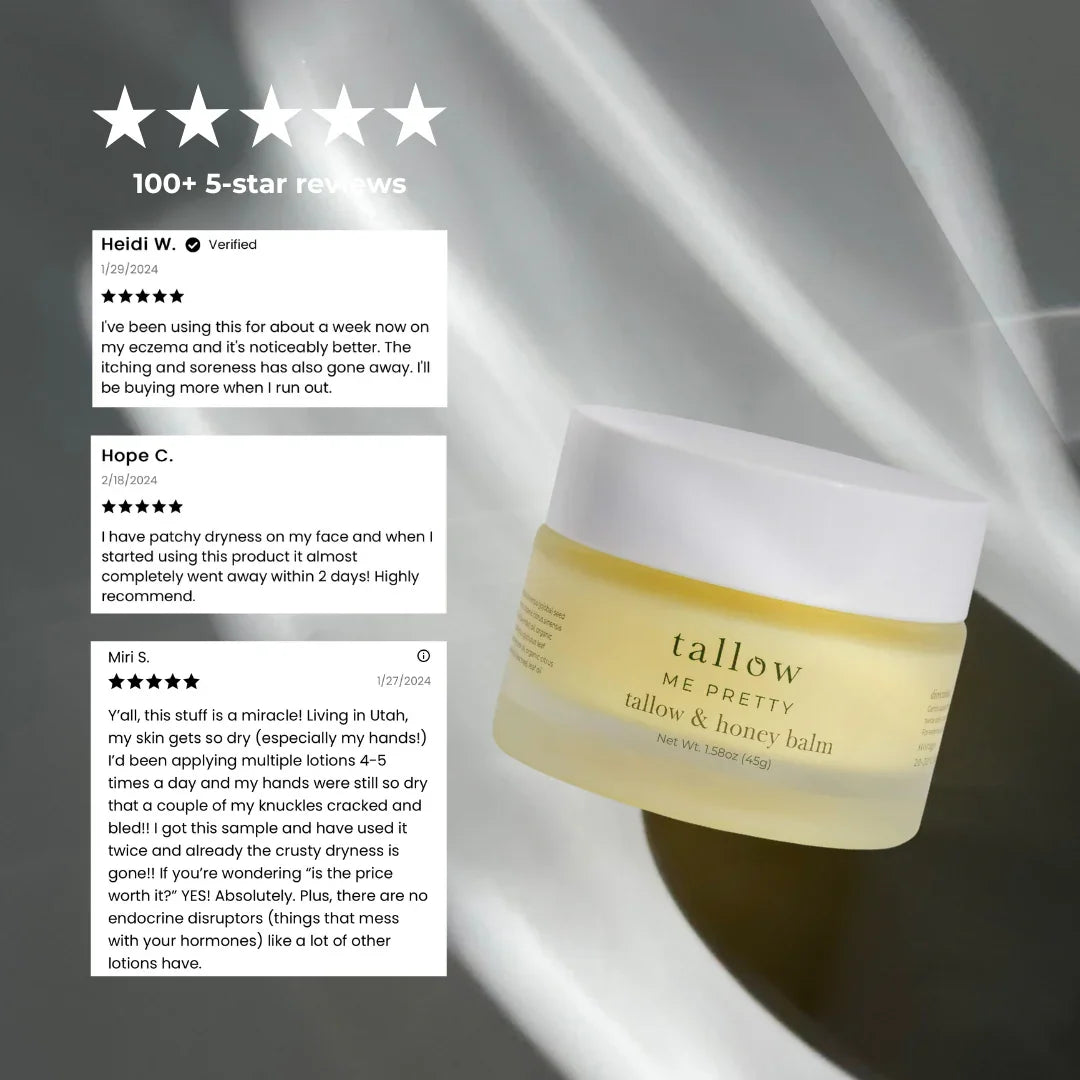 Tallow Me Pretty Tallow and Honey Balm - 3pk