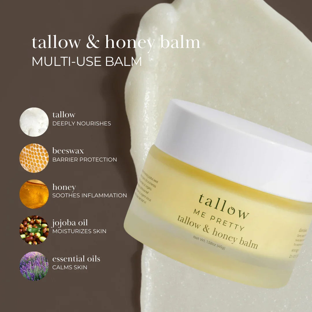 Tallow Me Pretty Tallow and Honey Balm - 3pk