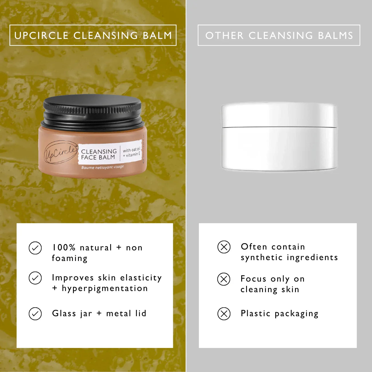 UpCircle Cleansing Face Balm with Oat Oil + Vitamin E - Travel Size