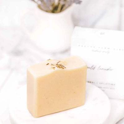 Pretty farm girl Wild Lavender Handmade Tallow and Goat Milk Soap Bar - Image 1