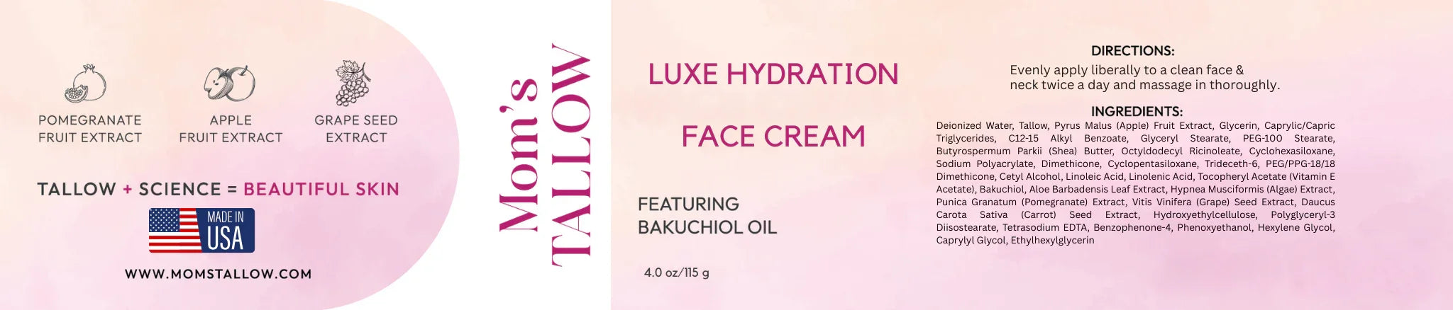 Mom’s Tallow Luxe Hydration Tallow Face Cream