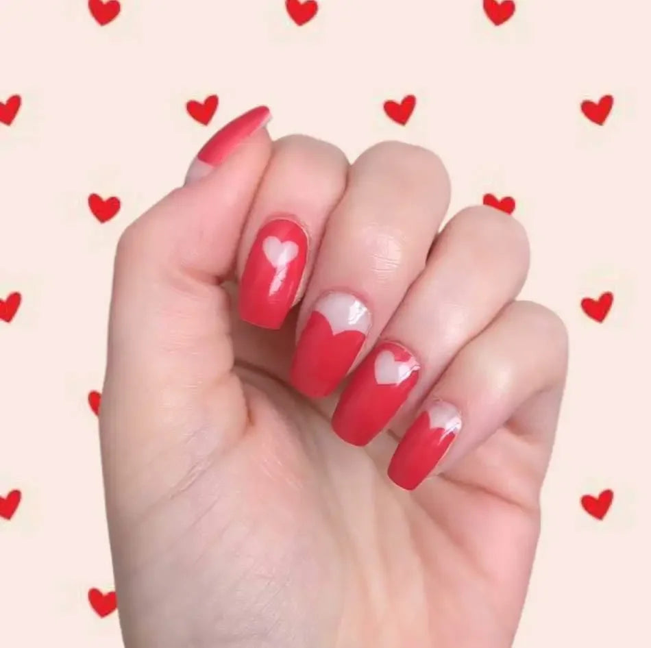 Candied Nails Red Valentine Heart