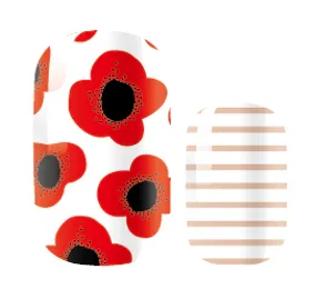 Candied Nails Red Posie Stripe