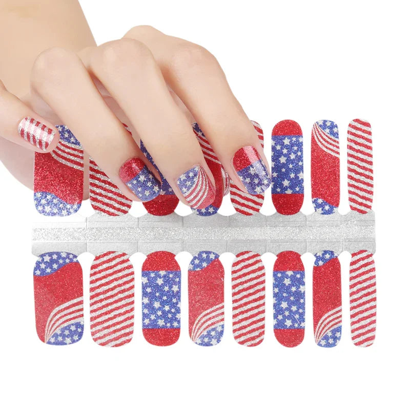 Candied Nails Red White & Blue