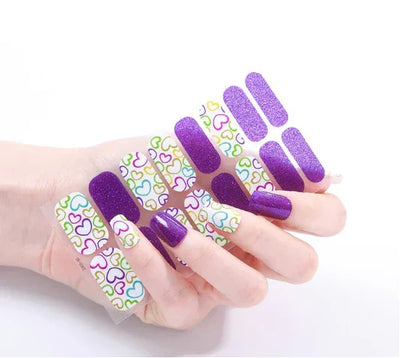 Candied Nails Valentine Purple Gel Nails - Image 1