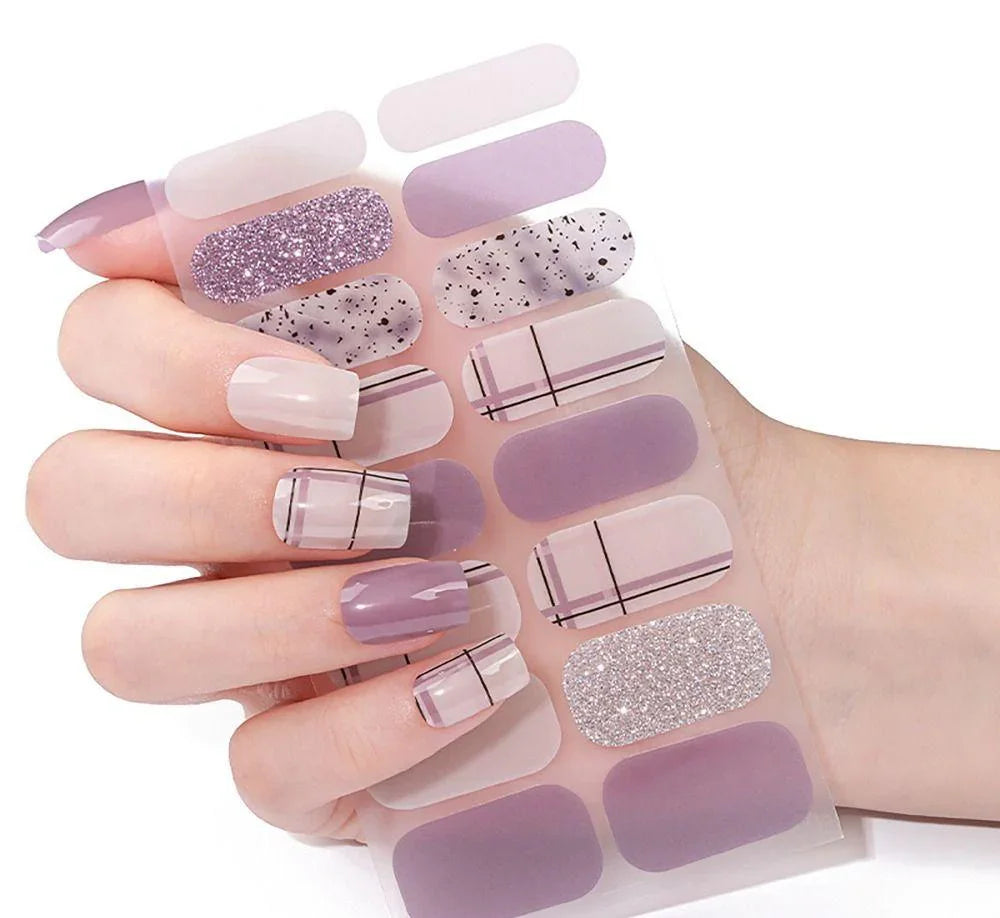 Candied Nails Lavender Glitter Gel Nails