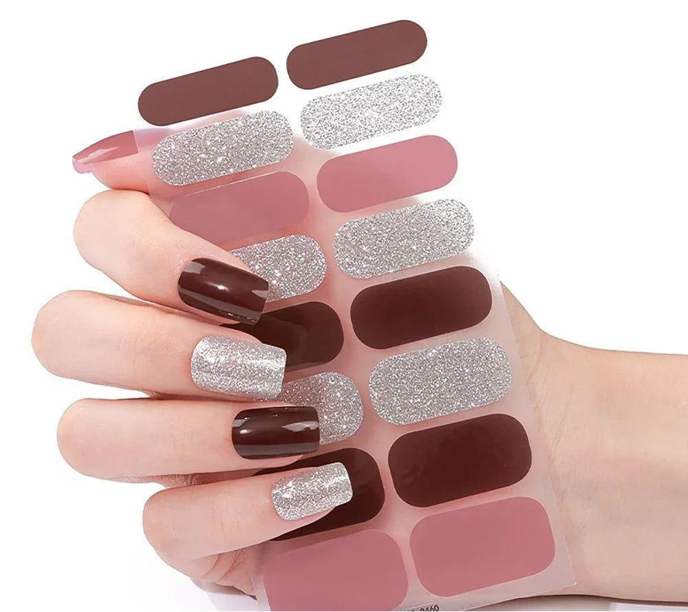 Candied Nails Glitter Tan Gel Nails