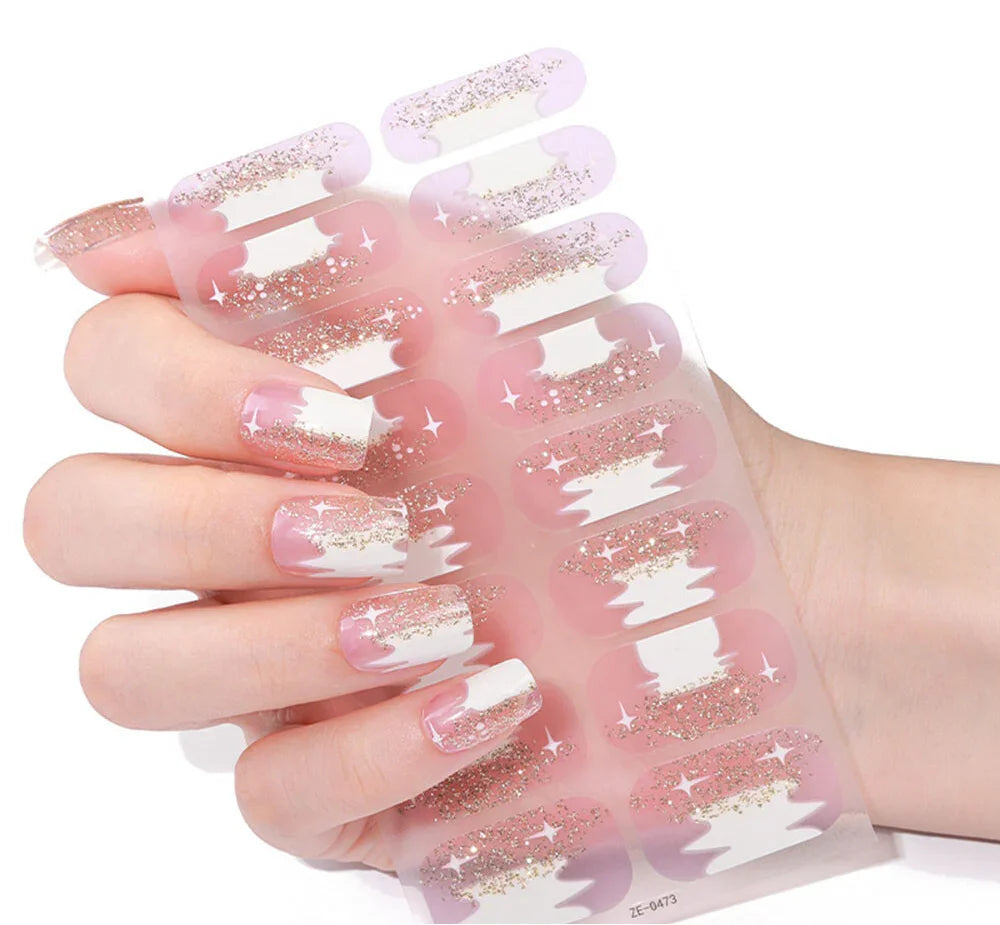 Candied Nails Shimmering Snow Gel Nails