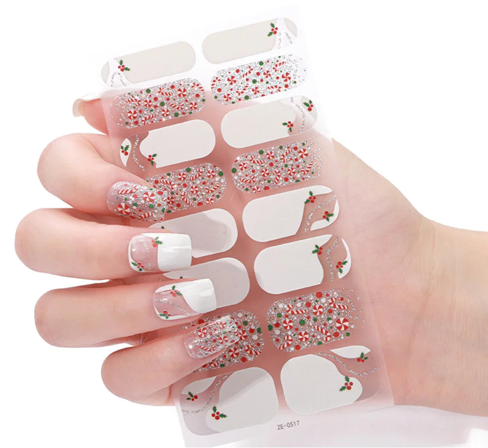 Candied Nails Christmas Mistletoe Gel Nails