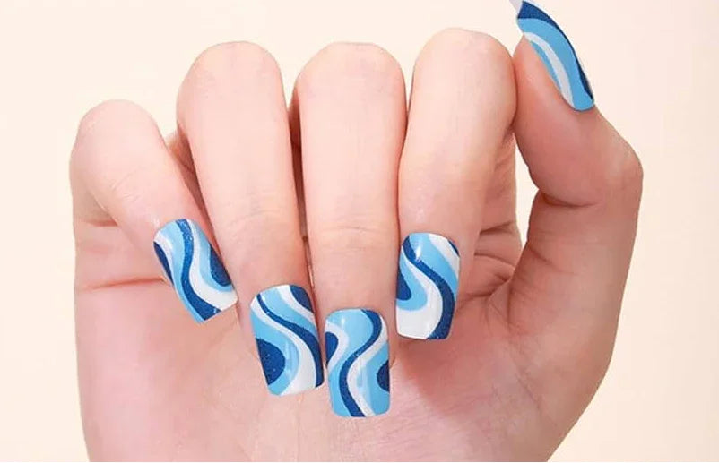 Candied Nails Blue Jazz Gel Nails