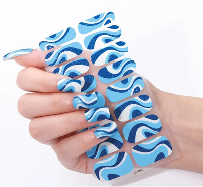 Candied Nails Blue Jazz Gel Nails - Image 3