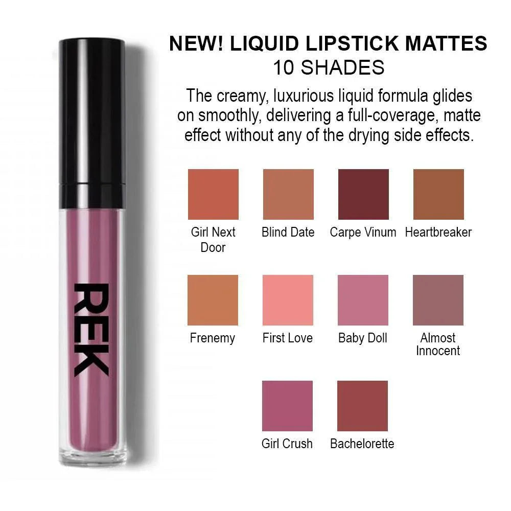 REK Cosmetics Liquid Matte Lipstick Collection – Longwear Creamy Finish