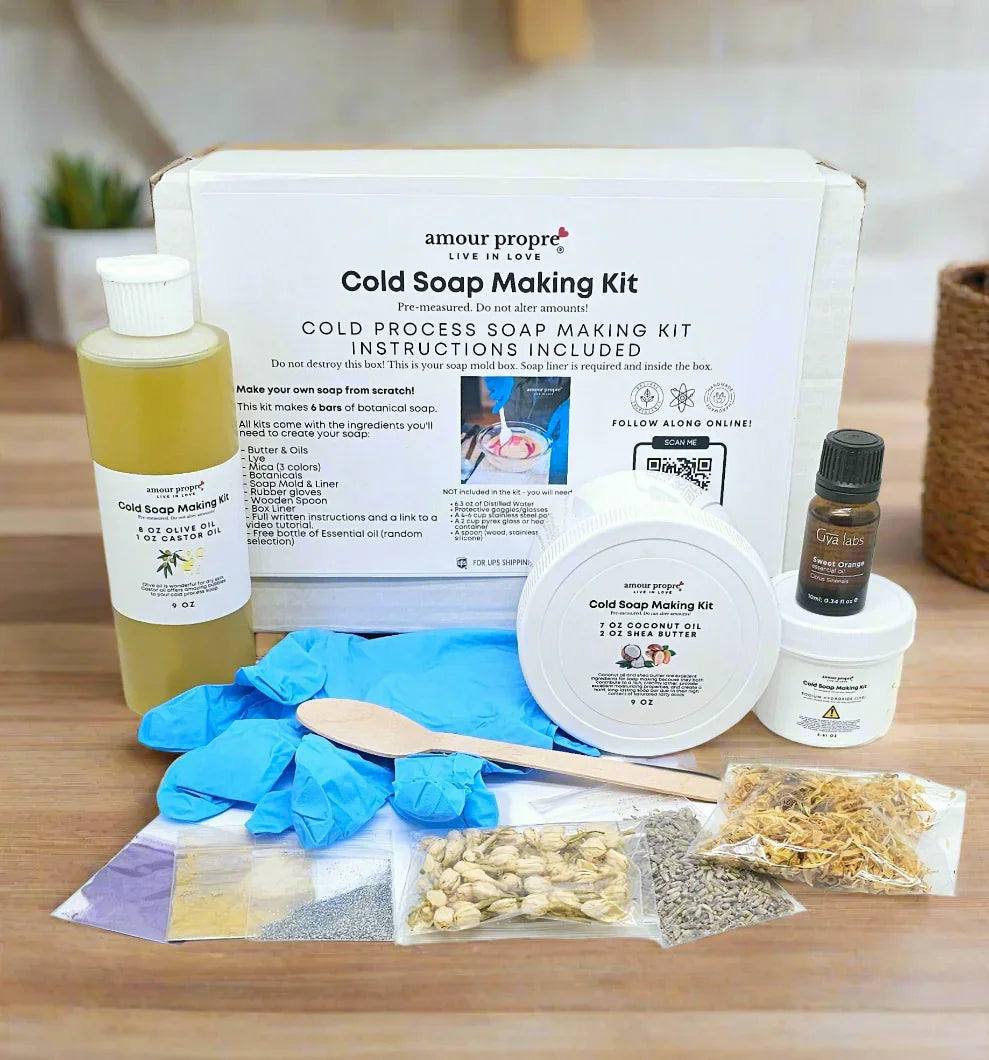 Amour Propre® Amour Propre Cold Process Soap Making Kit | Create Your Own Luxurious Botanical Soap Bars!