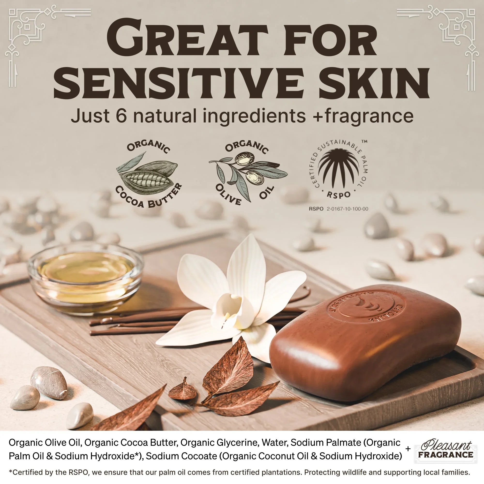 Carolina Castile Soap Castile Bar Soap - Tobacco Vanilla